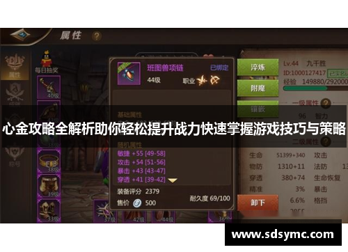 心金攻略全解析助你轻松提升战力快速掌握游戏技巧与策略
